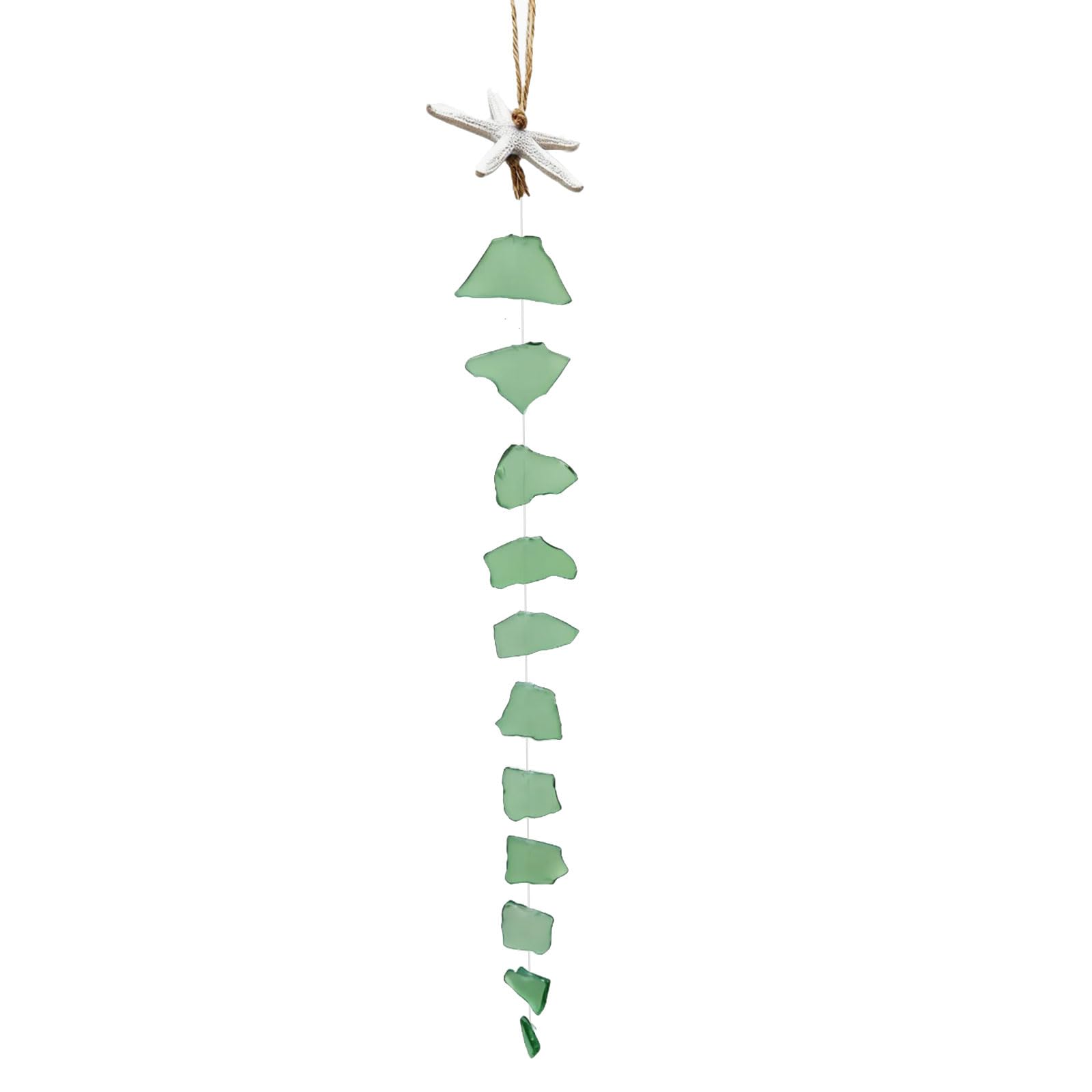 Xjdzineq Artistic Wind Chimes Colorful Sea Glass and Resins Starfishes Hanging Ornament Mom Women Friend Colorful Sea Glass Hanging Ornament