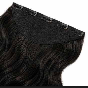 Image of ZAYA Curly Hair Extension for Women & Girls | 5 Clip Synthetic Wavy Hair 22 Inch | Natural Black Wig | Bridal & Party Use (350 G)