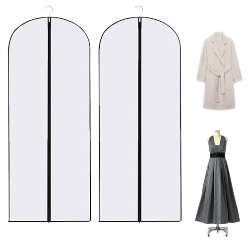 2PCS Long Dress Garment Covers Translucent Waterproof 60x140cm
