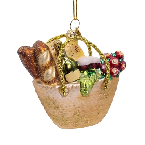 Kurt Adler 3.5-inch Noble Gems™ Noble Gems™ Basket with Bread Ornament
