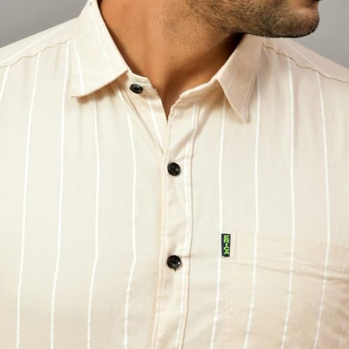 Image of Regular Fit Striped Lining Cotton Full Sleeve Casual Shirts for Men /Long Sleeves Cotton Striped, Cotton Shirt Crafted with Regular Sleeve, Comfort Fit & High-Performance for Everyday Wear