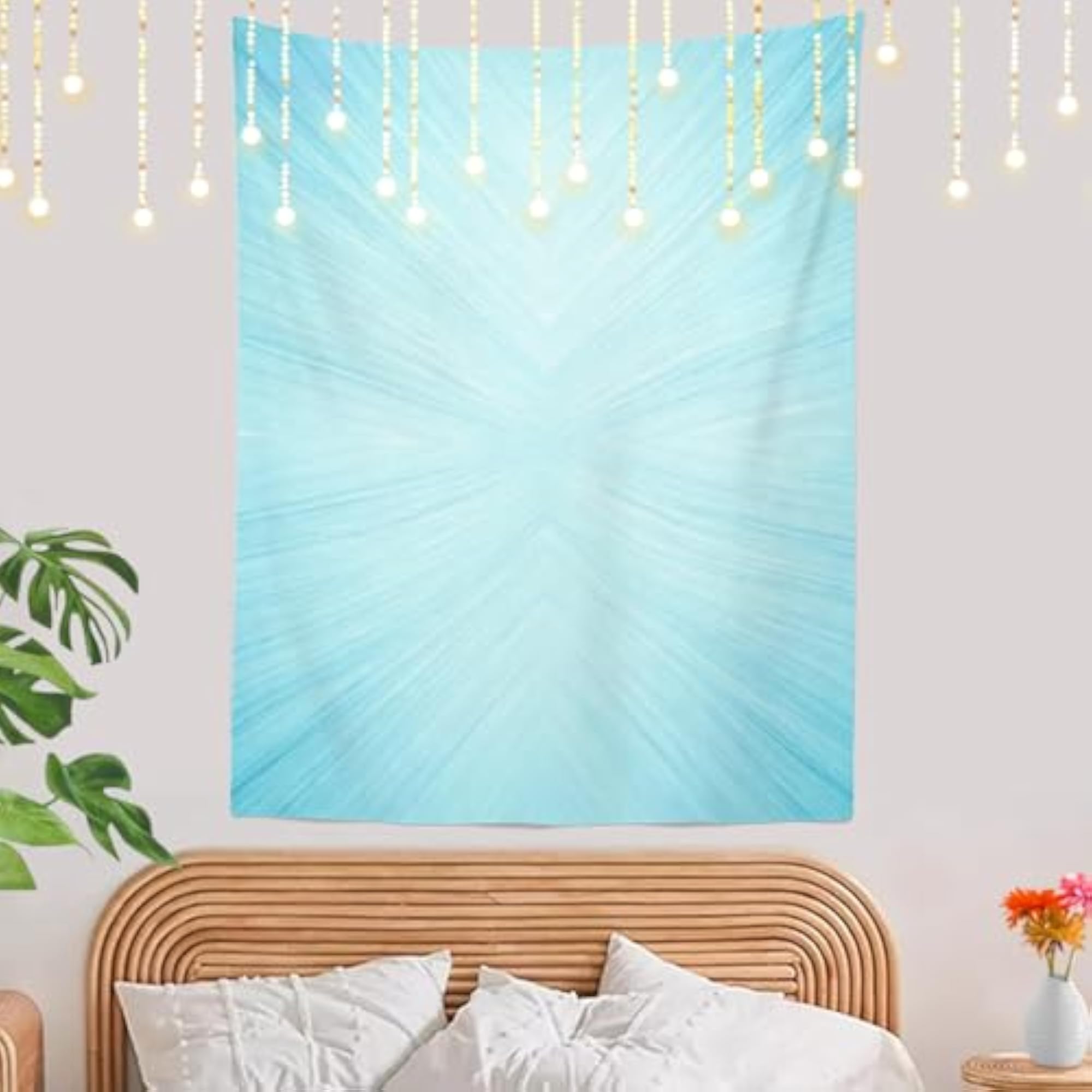 Light Blue Pure Bright Wall Tapestry, Turquoise Color