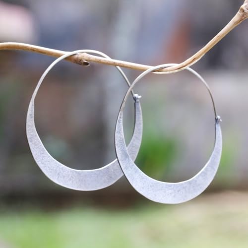 NOVICA Artisan Handmade Hoop Earrings Endless No Stone Indonesia 'Hula Hoop'2