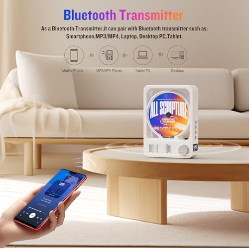 image for Desktop CD Player with Speakers, Oilsky CD Players for Home, Bluetooth