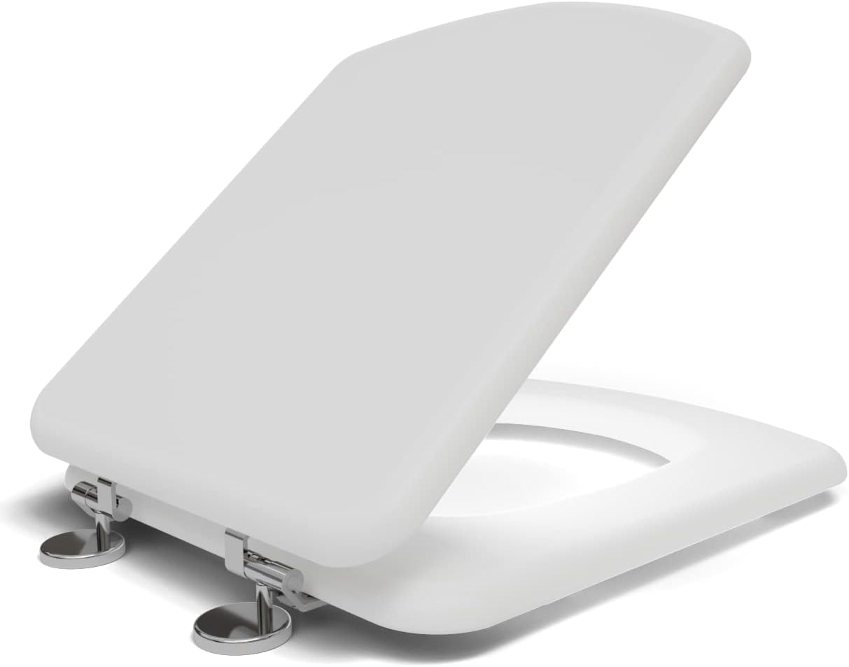 Toilet Seat Cover with Non Soft Close hinges | White effect/finish | Model : AI 440005B 00 PTPn | Adaptable/Suitable for Kohler Escale K19796 K16817 K19045 K8798 K4417 Toilet Commode pot.