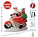 6 FT Long Durable Outdoor Christmas Inflatable Santa Claus & Reindeer on Motorcycle – Heavy-Duty Weather-Resistant Yard Decoration with Built-in Lights & External Blower