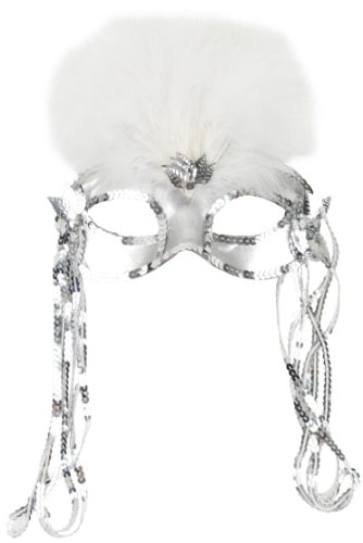 Preisvergleich Produktbild Maske ES 71088 Silber Satin Halbmaske