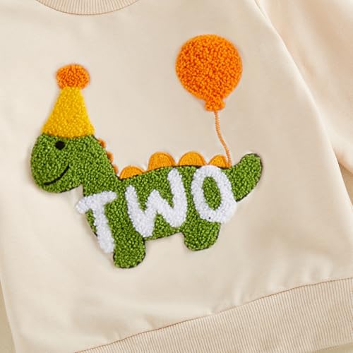 Toddler Baby Boy 1st 2nd Birthday Outfit Dinosaur Shirt Pants Set, 18-24M — view 5