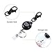 Wisdompro ID Badge Holder with Retractable Keychain, 2-Sided PU Leather Pass Card Holder with 2 Card Slots and Badge Reel for Work, School, Metro, Bus, Access Card - Black, Vertical