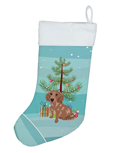 Caroline's Treasures WDK2995CS Dachshund Red #2 Christmas Christmas Stocking Fireplace Hanging Stockings Christmas Season Party Decor Family Holiday Decorations