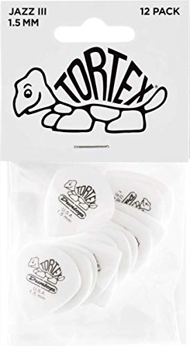 Dunlop 478 TORTEX White JAZZ III Picks (12-Pack) 1.50 mm - Les Beatles, Paul McCartney, John Lennon, RIngo Starr, George Harrison Dunlop 478 TORTEX White JAZZ III Picks (12-Pack) 1.50 mm – Image 5