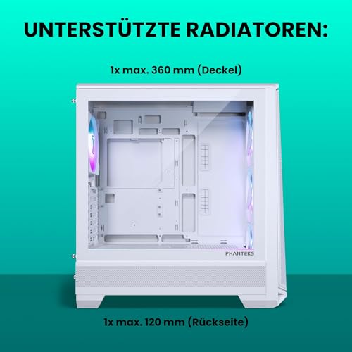 Phanteks Eclipse G400A Mid-Tower PC Case – DRGB, Tempered Glass Panel, High Airflow Design, Tool-Free Installation, Matte White - Image 5