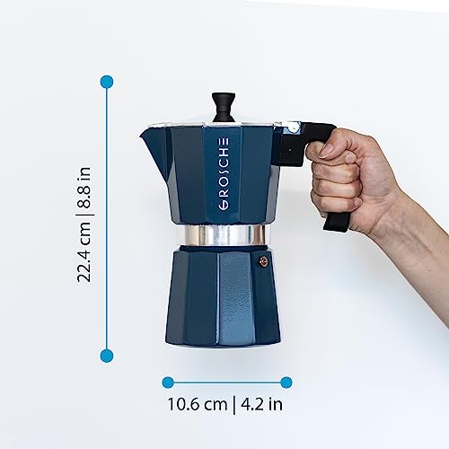 Grosche Milano Stovetop Espresso Maker Moka Pot 9 Espresso Cup, 15.2 Oz, Blue. Stove Top Coffee Maker Moka Italian Espresso Greca Coffee Maker Brewer Percolator #TOP4