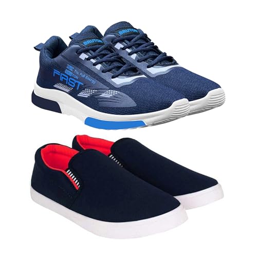 Image of BRUTON Shoes for Men's | Light Weight, Comfortable & Trendy | Soft Insole | Casual and Stylish Shoes for Running (Pack of 2 Combo)