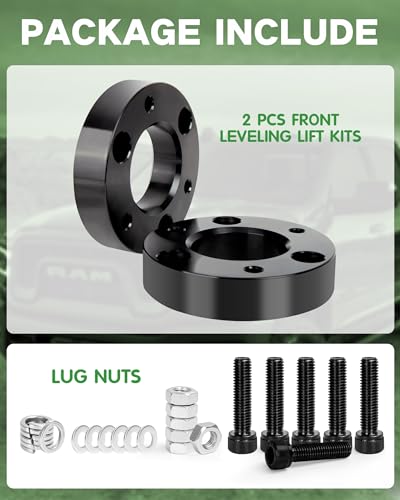 Glorider 9F001-20 2 Inch Silverado Front Leveling Kit For Sierra 1500 2Wd 4Wd, 2 Inch Aluminum Forged Spacers Suspension Lift Kits Compatible With 2007-2024 Chevy Silverado, Tahoe, Suburban 1500, Gmc Sierra thumb #6
