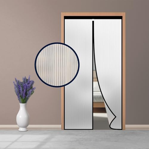 Image of Lifekrafts Customizable AC Curtain | Thermal Screen | Insulated | Translucent and Ribbed Design | Magnetic | Insect Screen, Pest Control, Privacy Screen and Dust Control, (Upto Maximum 210cm x 100cm)