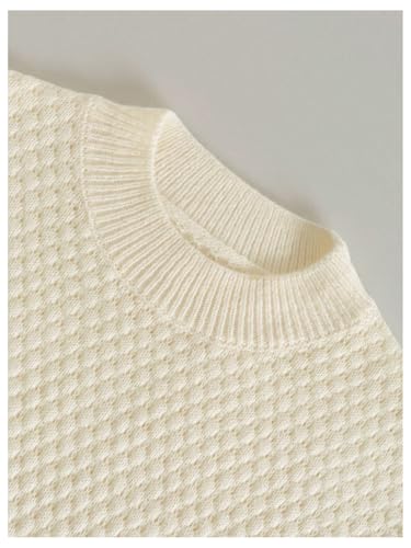 Image of BEAUDRM Girl's Bow Sweater Crew Neck Cute Sweaters Long Sleeve Knit Pullovers Sweater