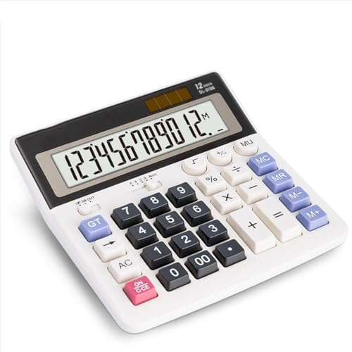 Calculadora de escritorio JFDBGU de 12 bits con alimentación solar para contabilidad 2