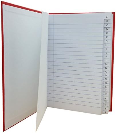 A4 Red Hard Cover A-Z Index Notebook Ruled Book (100 Sheets) 200 Pages