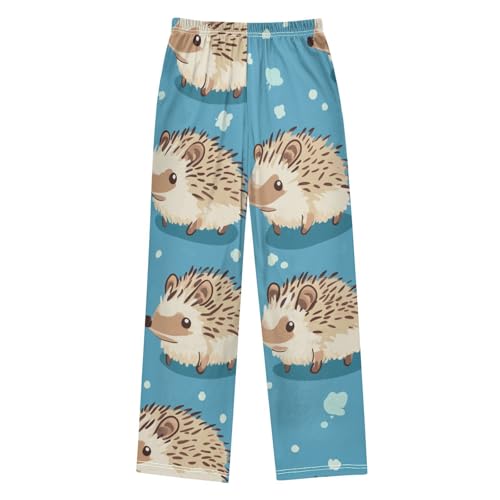 ZZXXB Hedgehog and Pots Boys Long Pants Soft Trousers Elastic Waist Kids Lounge Bottoms with Pockets S-XL2