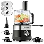 FIMEI Multifunctional Food Processor, 3 Speeds and Pulse Function, 1.5L Chopper, Dough Kneader, Shredder, Reversible Slicer, Emulsifying Disc, Double Lock Protection, Compact and Easy to Store, 800W