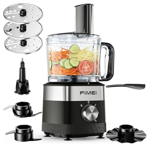 FIMEI Küchenmaschine 800W, 3 Geschwindigkeiten & Pulsfunktion, 1,5L Zerkleinerer, Teigkneter,...