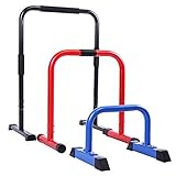 💪 MAßE / FARBEN – Pro Ständer: 61 x 38 x 73 cm, Grifflänge: 59 cm, Griffdurchmesser: 4 cm; Eigengewicht: 6 kg; max. Belastbarkeit: 100 kg (Gesamt: 200 kg) – Blau, Schwarz, Rot – Size: Medium