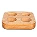Drewniane Jajko Wyświetlacz Tray Holder: Drewno Jajko Przechowywanie Tray 4 Otwory Countertop Deviled Egg Stoiska Drewniane Jajko Ciężarki Płyta Do Lodówki