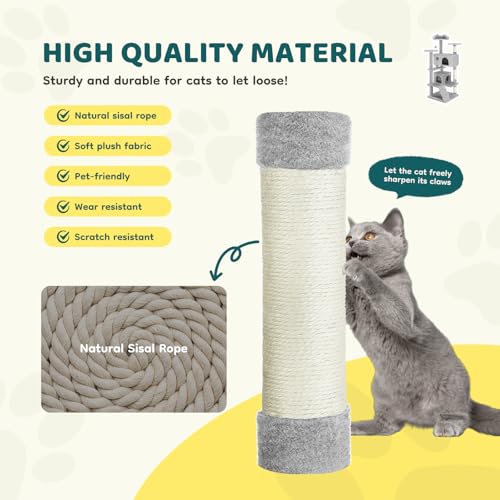 Image of Sweetcrispy 54-inch Cat Tree Tower with Scratching Posts, Indoor Use