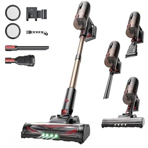Proscenic P11 Ultra+ Cordless Vacuum Cleaner, 55KPa 50Mins Lightweight Self-Standing, Stick Vacuum with Wall Mount, Anti-Tangle Brush, Adjustable Telescopic Pole, for Pet Hair, Hard Floor & Carpet