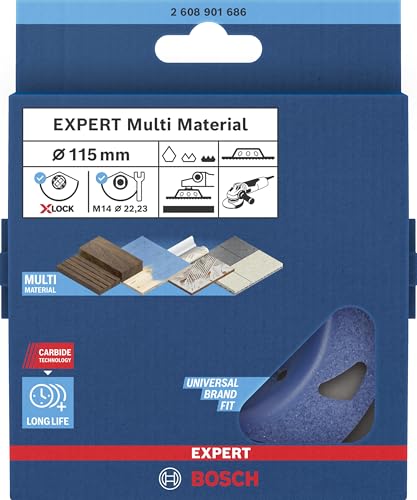 Bosch 1x EXPERT Multi Material Carbide-Topfscheibe fein (für Farbe auf Holz, Ø 115 mm, fein, Professional Zubehör Kleiner Winkelschleifer)