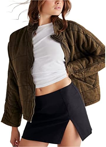 Free People Dolman Quilted Knit Jacket Dusted Military 1 SM (Women's 4-6)