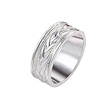 Largeur : 8 mm Au Marché du Luxe - Bague Argent 925 Tresse Taille 54