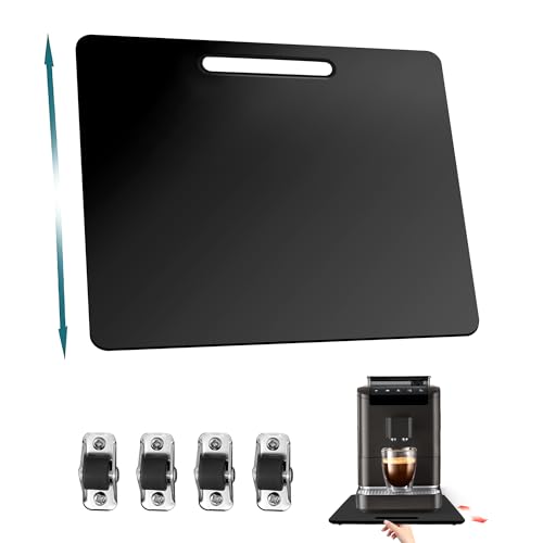 Bamboo Appliance Slider, Elegant Sliding Tray for Coffee Maker & Heavy Kitchen Appliances, Rolling Tray with Rubber Wheels, Countertop Mat Pad Slide Easily from Under The Cabinet (11"L × 13"W)