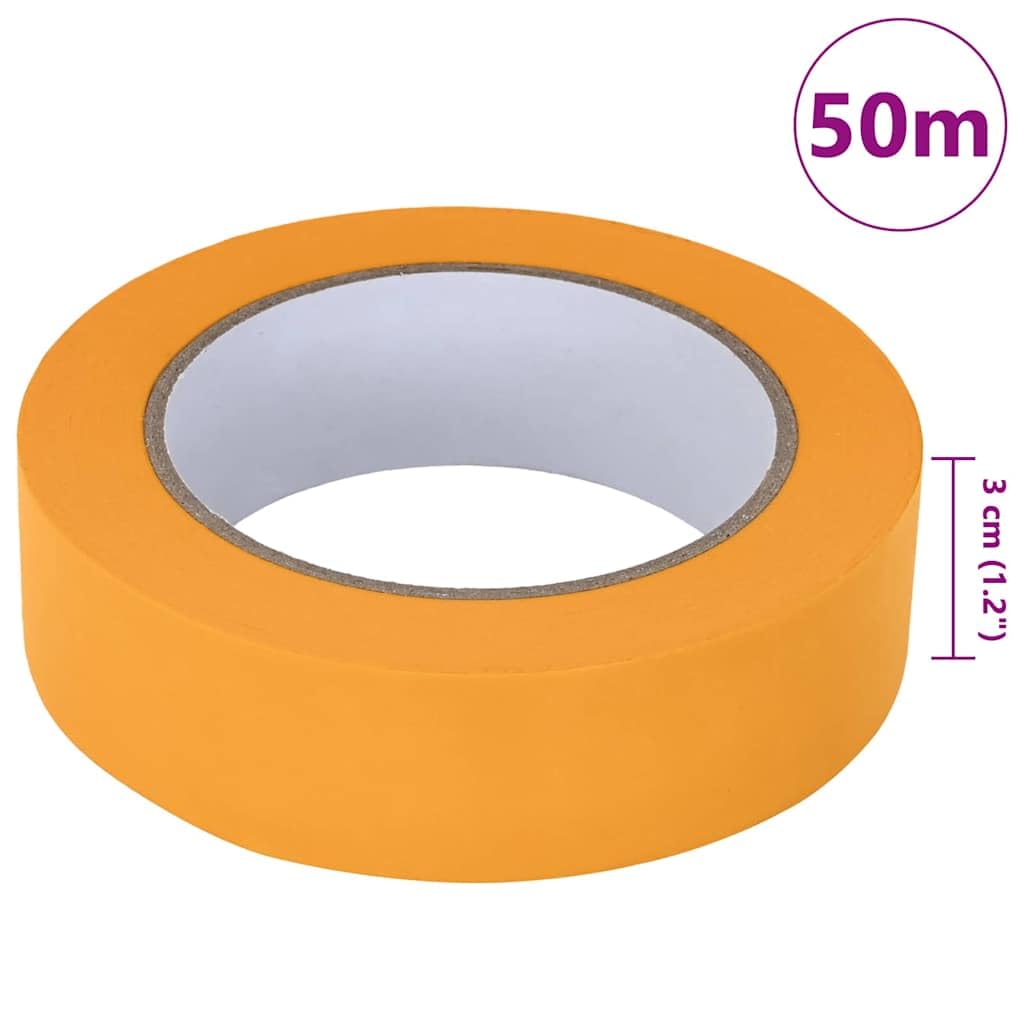 vidaXL Taśmy Maska Malarska 50 szt. Żółty 30mm x 50m Papier