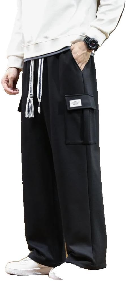 Xingfenly Autumn Sweatpants Men Baggy Joggers Cargo Pants Korean Neutral Breathable Loose Solid Wide Legged Trousers