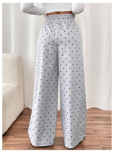 Verdusa Women's Polka Dots Pants Wide Leg High Waist Ruffle Front Baggy Pants Streetwear2