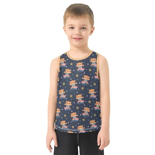 Baby Boys Sleeveless Tank Top Surf Bear Toddler Athletic Vest 3-10T2