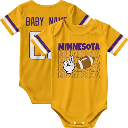 Image of KREDE Baby Clothes Custom Name Bodysuit for Baby Boy Gifts | Short Sleeves Bodysuit with Custom Number Name