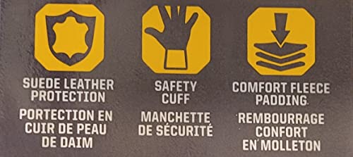 Blue Suede Cowhide Leather And Denim Large Work Gloves-Firm Grip-5023-72 #TOP6