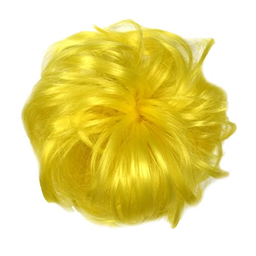 Kediciz Messy Bun Hair Piece Fake Hair Buns Scrunchies Extensions Synthetic Thick Updo Hairpieces Curly Wavy Chignon Ponytail For Women Girls Kids Yellow #TOP1