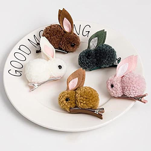 2 fermagli per capelli con coniglietto in peluche