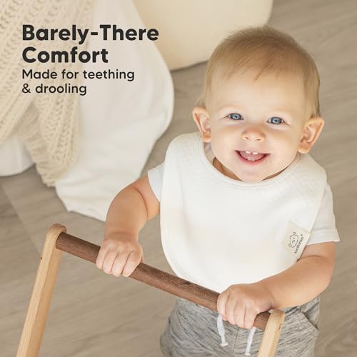 KeaBabies 8-Pack Organic Baby Bibs for Girls, Boys - Quilted Cotton Cloth Baby Drool Bibs for Drooling and Teething Toddler, Newborn, Infant, Soft & Super Absorbent (Basics) - Thumbnail 7