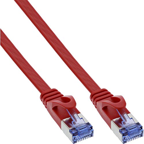 Preisvergleich Produktbild InLine 71805R Patchkabel flach, U / FTP, Cat.6A, rot, 5m