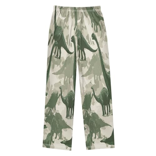 Camouflage Pattern Dinosaurs Pajama Lounge Pants with Pockets Sleepwear Soft Elastic Waist PJ Bottoms 6-14 Years2