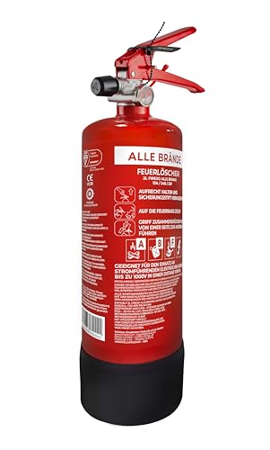 Firexo Kleiner Feuerlöscher (2 Liter) – alle Arten von Feuer – Mehrzweck-Feuerlöscher für zuhause, Küche, Grill, Zuhause und Büro