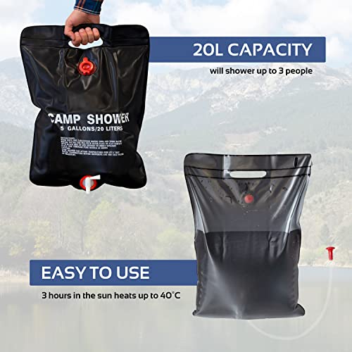 Milestone 20 Liter Solar Campingdusche für Outdoor-Aktivitäten