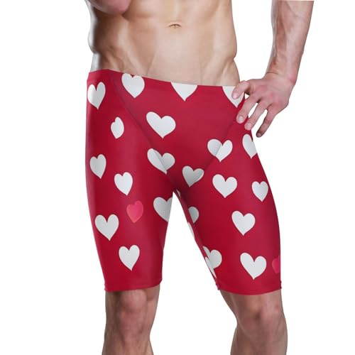Valentine's Day Heart Men's Swim Jammers Racing & Training Swimsuit Fast, Flexible,Comfortable XXXL B0401238