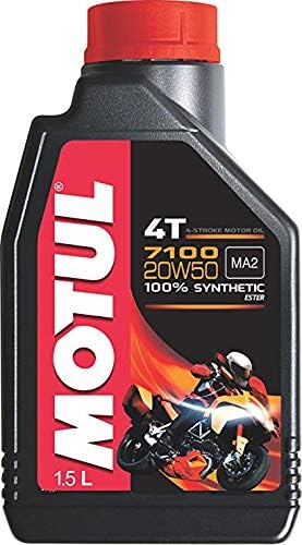 Motul 7100 4T 20W50 Sport Motorcycle Fully Synthetic Oil for Bikes (1.5 L)