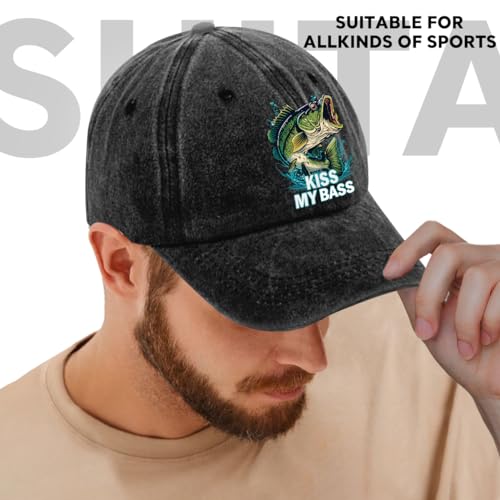 Image of Fishing Adjustable Cotton Baseball Cap, Funny Trucker Hat Gift for Men Women Grandpa Dad Fishing Lover Fisherman